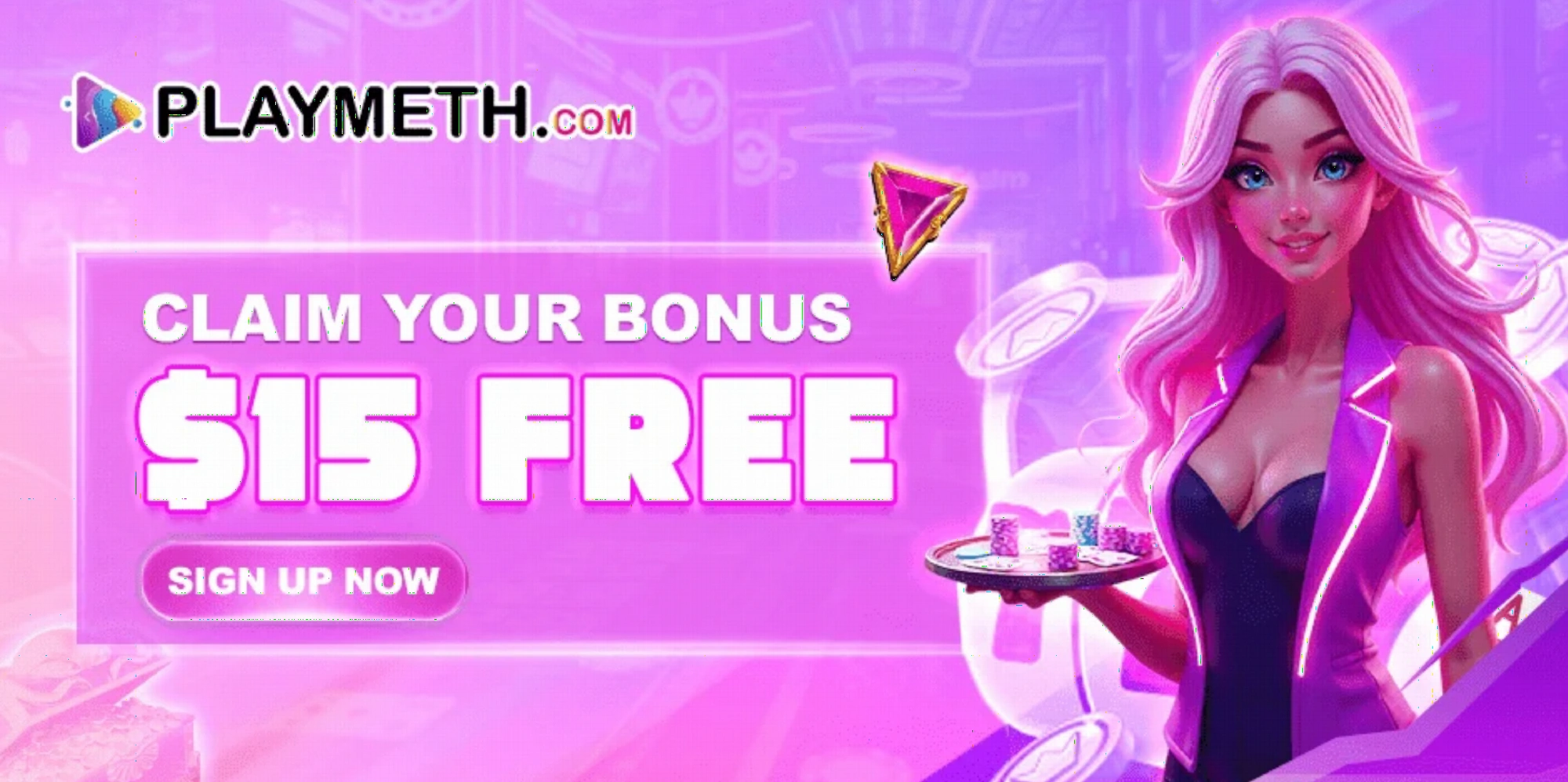 Playmeth Casino 15 free bonus offer for new players